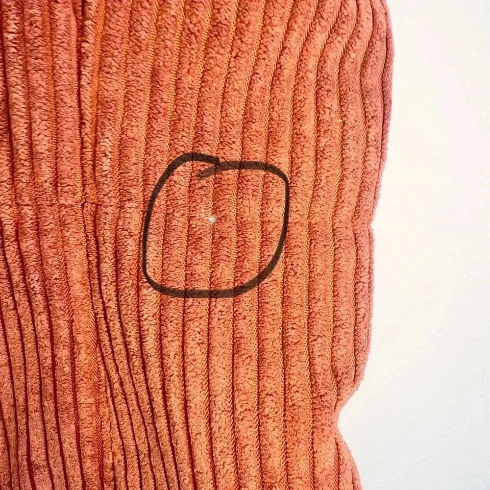 Staccato On the Go Corduroy Dark Orange Puffer Vest Zip Snap Front Size Small - Picture 6 of 13